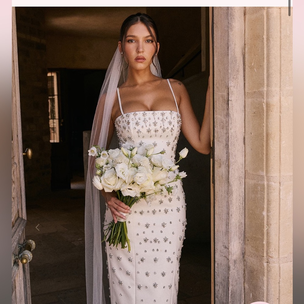 House of CB White Embellished Wedding Dress Martine